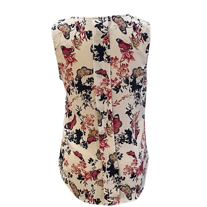 Size Small Laundry By Shelli Segal Sleeveless Floral Blouse Shirt Top