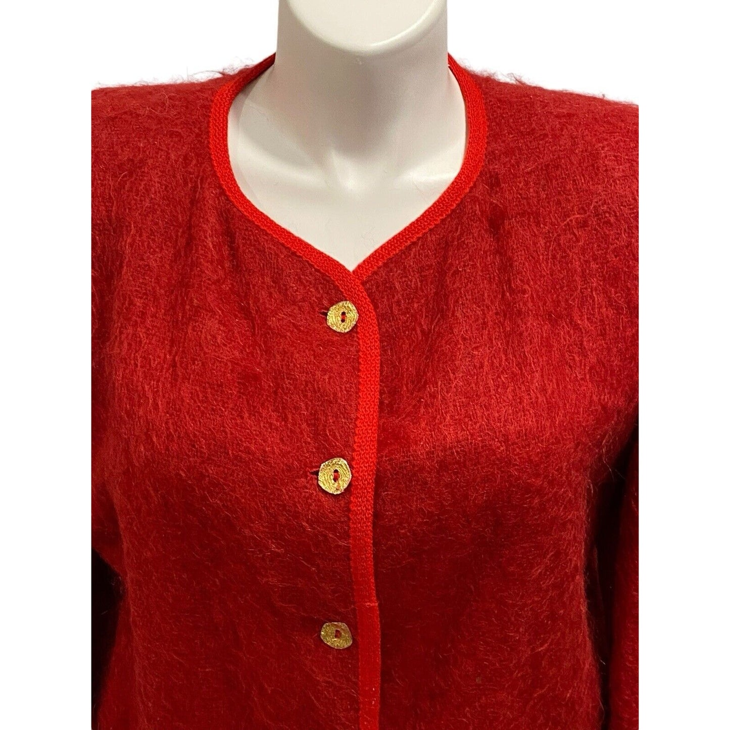 12 Rannoch Design Womens Blazer Jacket Christmas Red Wool Mohair Scotland Vtg