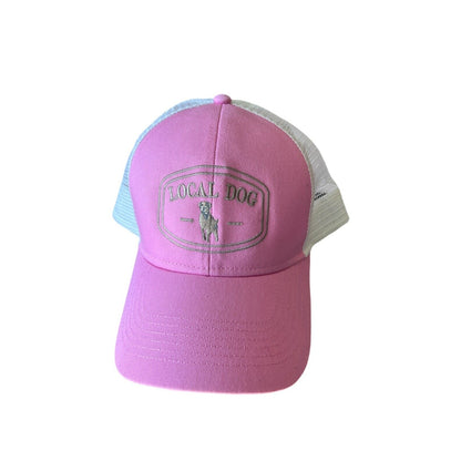 Local Dog Pink Trucker Hat Snapback Ball Cap Preppy Coastal