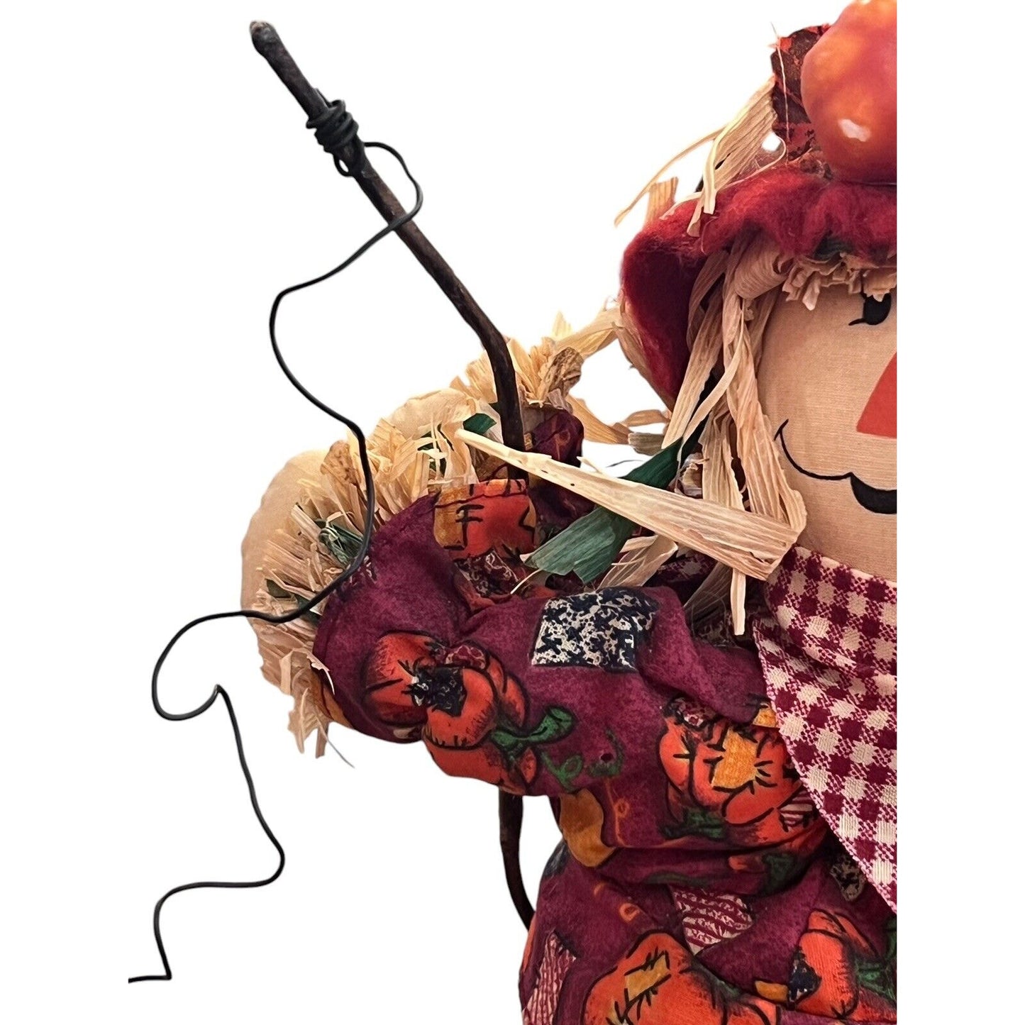 Scarecrow Table Top Decor Pumpkin Patch Pond Fishing Halloween Figure