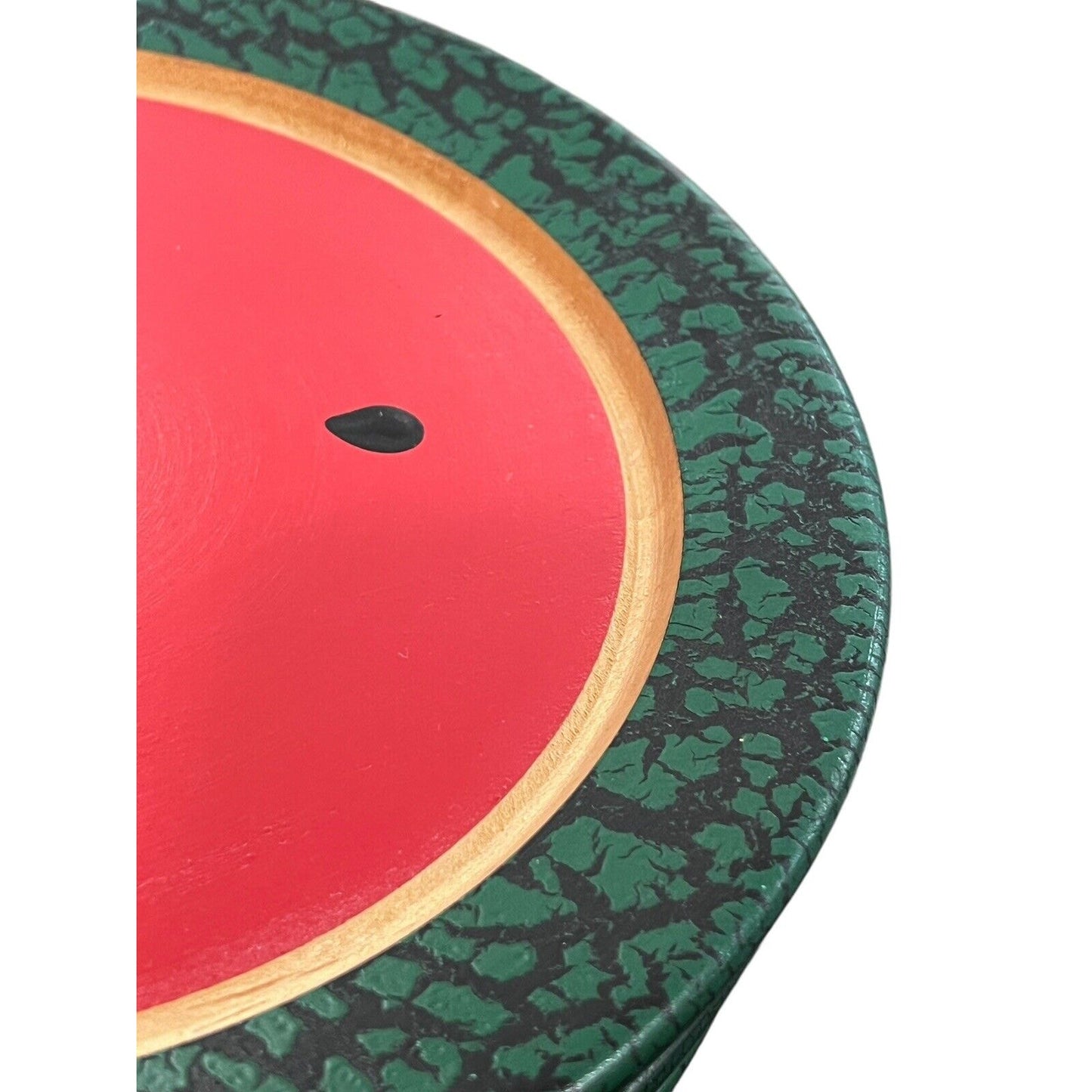 CWP Wayland NY. Hand Turned Wooden Plate Watermelon Handpainted 10” Set Of 3