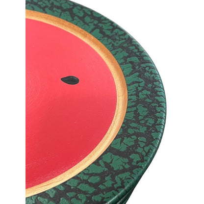 CWP Wayland NY. Hand Turned Wooden Plate Watermelon Handpainted 10” Set Of 3