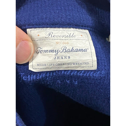 Size XL Tommy Bahama Mens 1/4 Zip Reversible Sweatshirt Sweater Blue