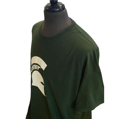 Size 2XL Gildan Michigan State Spartans T Shirt Short Sleeve Green White Tee