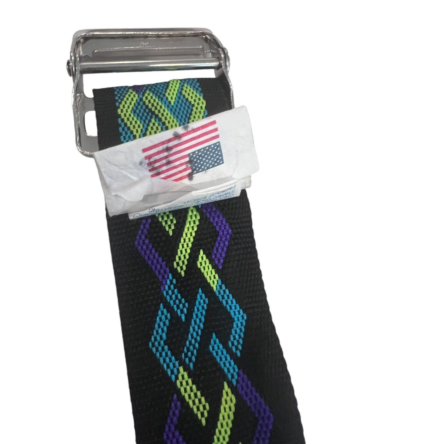 Skil-Care Geo Pattern Gait Belt 60 Inch Length Made In USA Green Weave Nylon