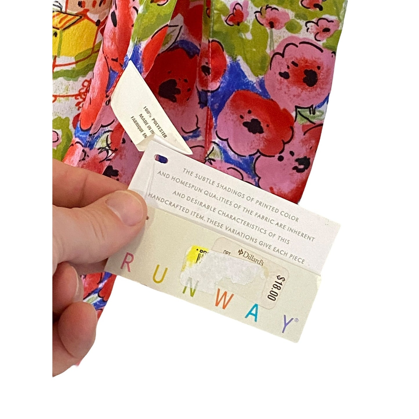 NWT Runway Brand Floral Landscape Oblong Scarf 62”