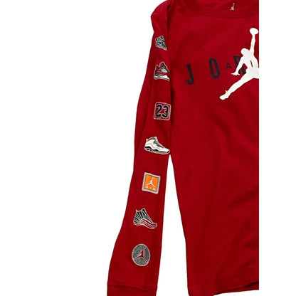 10-12 Year Youth Nike Air Jordan Long Sleeve Shirt Graphic Sleeves Red