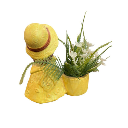 Vintage De Bec Japan Happiness Is You Small Planter Candle Holder Yellow