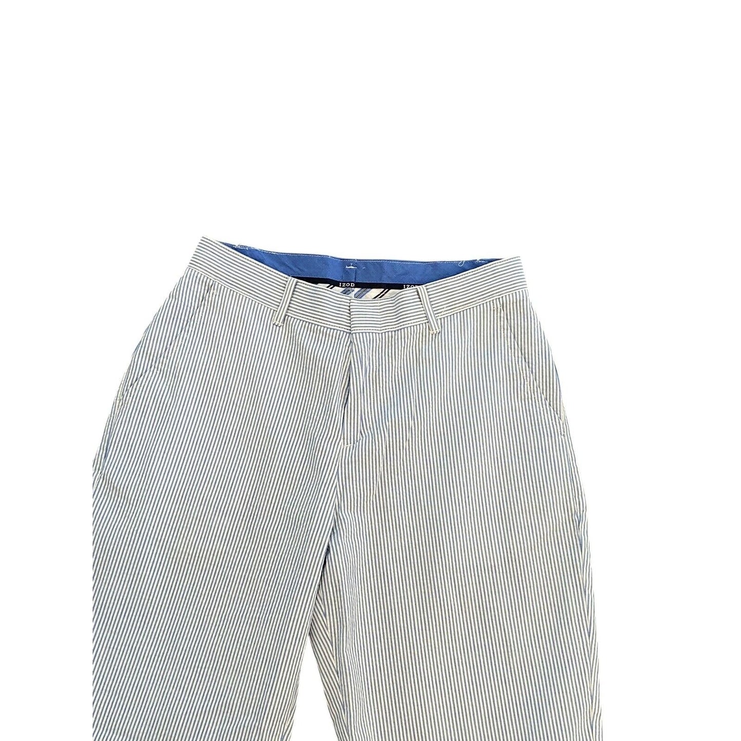 Size 20 Izod Seersucker Pants Boys Blue White Stripe Preppy Southern Charm Easte