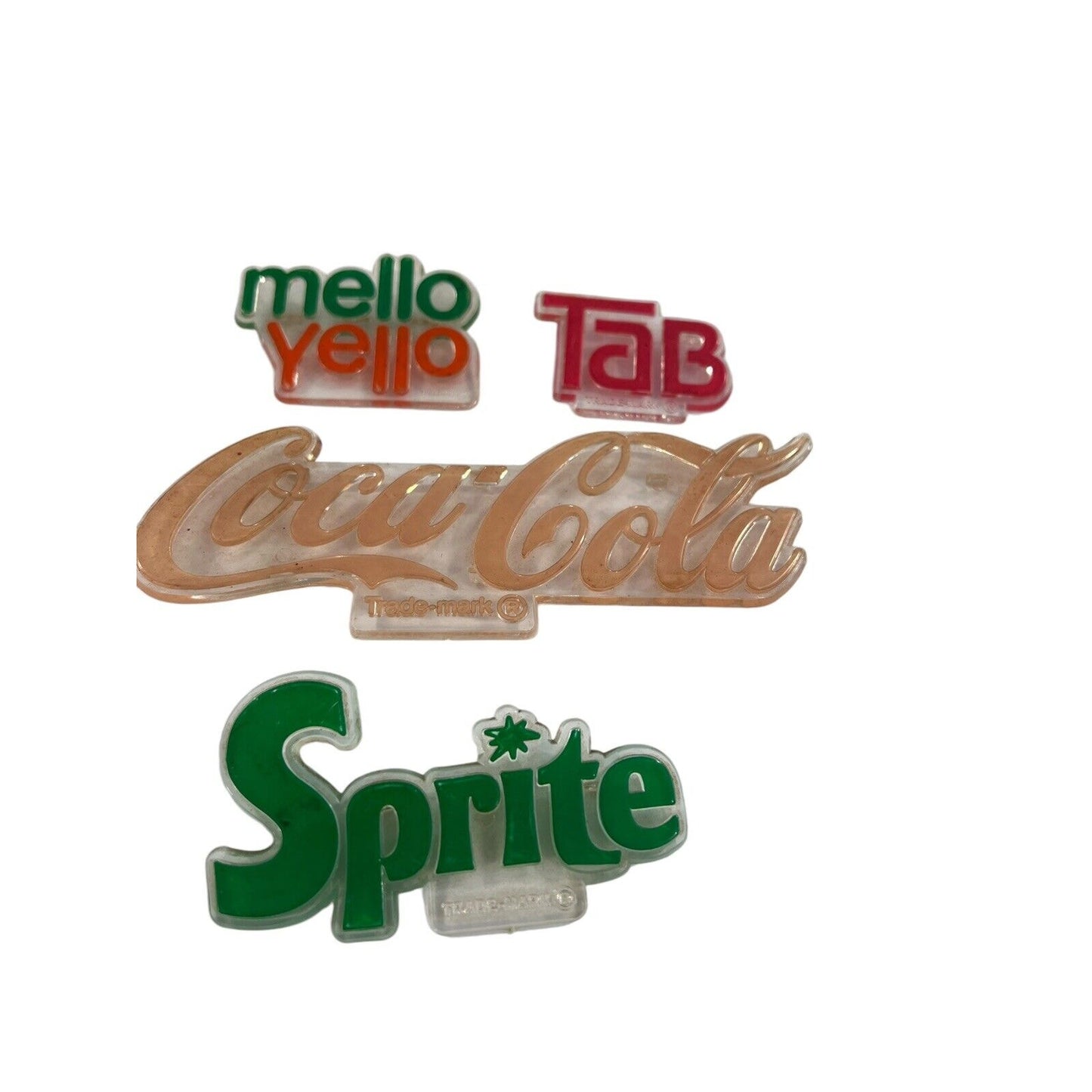 Vintage Coca-Cola Sprite Cursive Menu Board Lot LOGO Sign Theater Tabs Intact