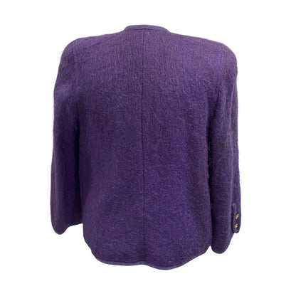 14 Rannoch Design Womens Blazer Jacket Royalty Purple Wool Mohair Scotland Vtg