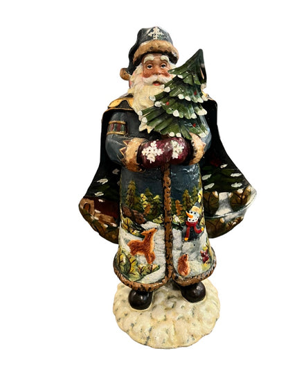 2001 Holiday Elegance MSI Irving Enamel Brass Christmas Santa Claus Painted