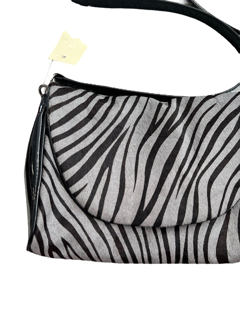 Zebra Pony Hair Clutch Patent Leather Shoulder bag Handbag Johnston & Murphy