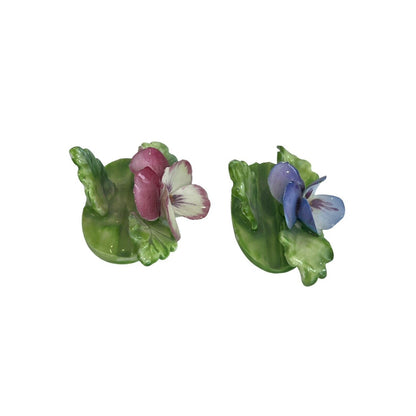 Vintage Royal Adderley Miniature Flowers Bone China Place Card Holders England 2