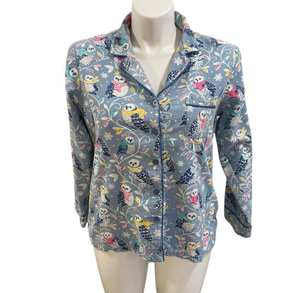 Size Large Nick & Nora Snowy Owl Snow Scarves Scarf Flannel Pajama Set Pjs
