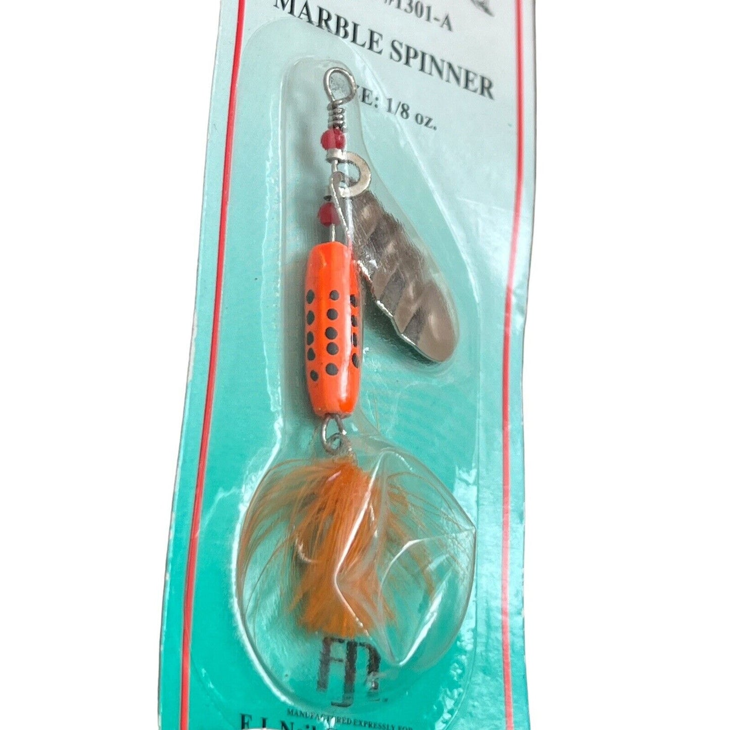 Dolphin Marble Spinner Sz. 1/8 oz on Original Backing #1301-A NOS Fishing Lure