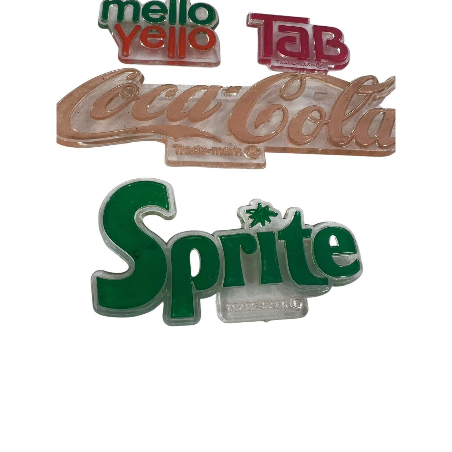 Vintage Coca-Cola Sprite Cursive Menu Board Lot LOGO Sign Theater Tabs Intact