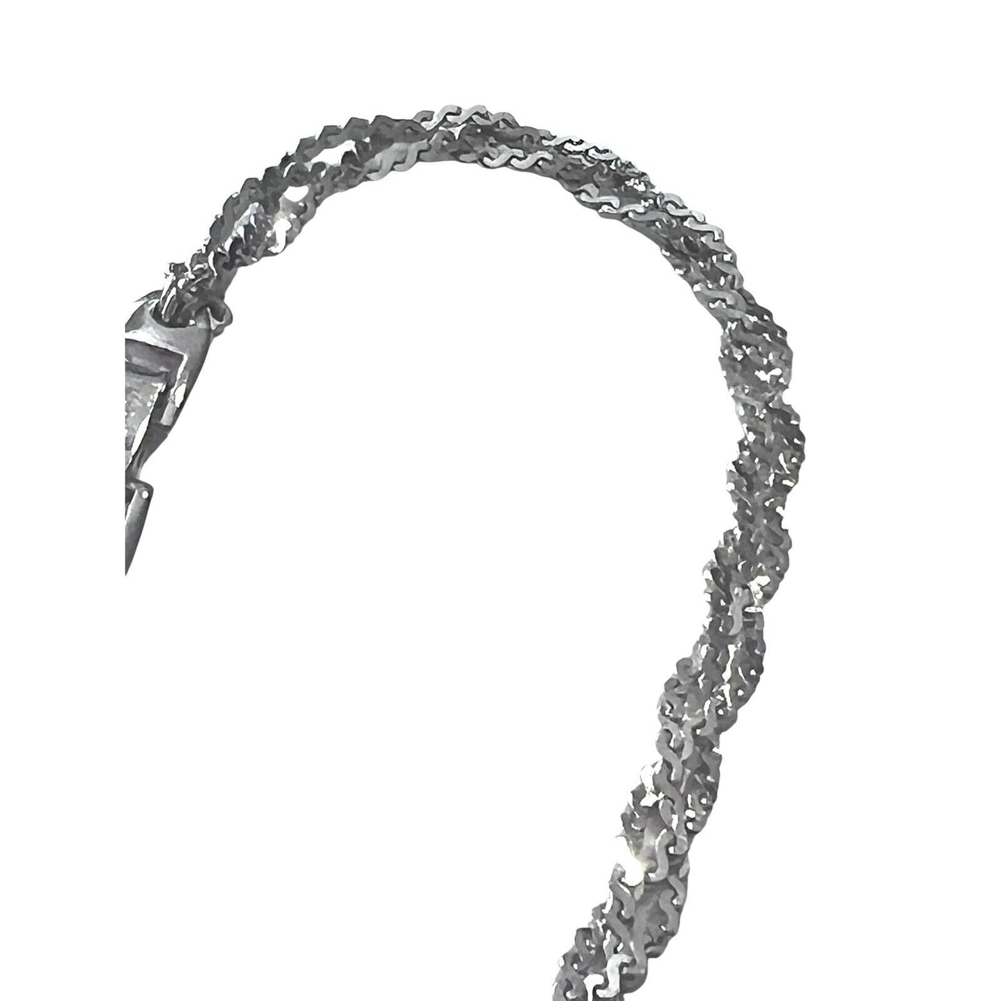 Vintage Napier Silver Tone Braided Chain Bracelet Serpentine EUC 7”