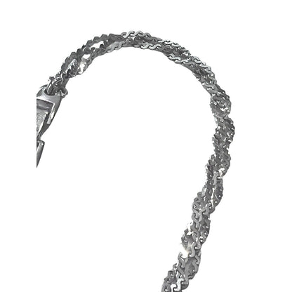 Vintage Napier Silver Tone Braided Chain Bracelet Serpentine EUC 7”