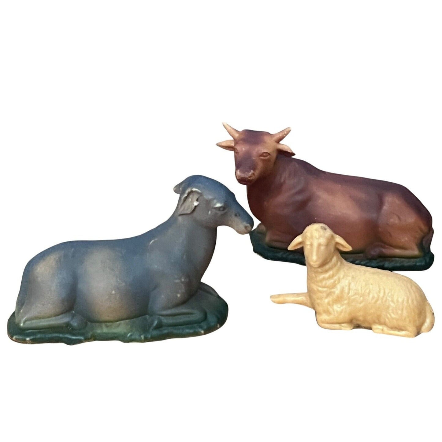 Vintage Art Plastics Christmas Nativity Manger Figures Hong Kong 9 Pc No Baby