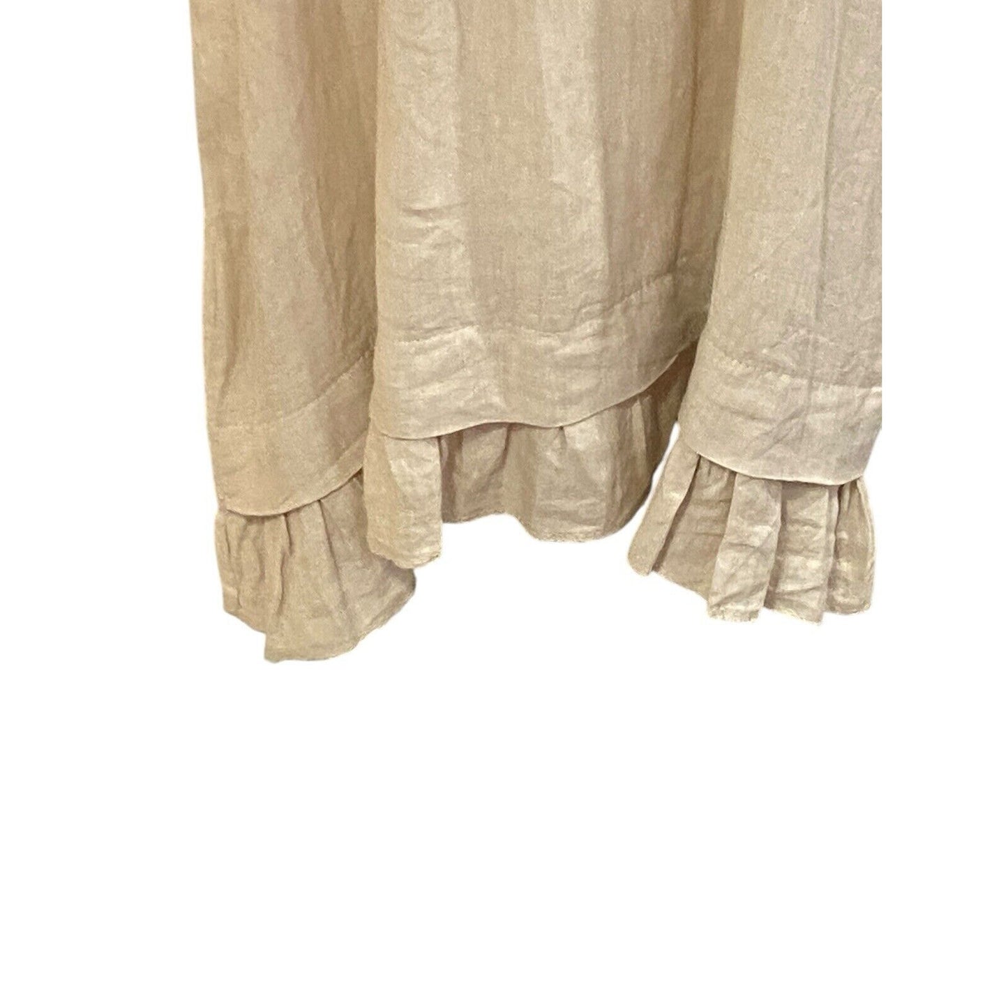 Un Coeur En Ete Beige Linen Top Blouse Tunic Italy See Measurements For Sizing
