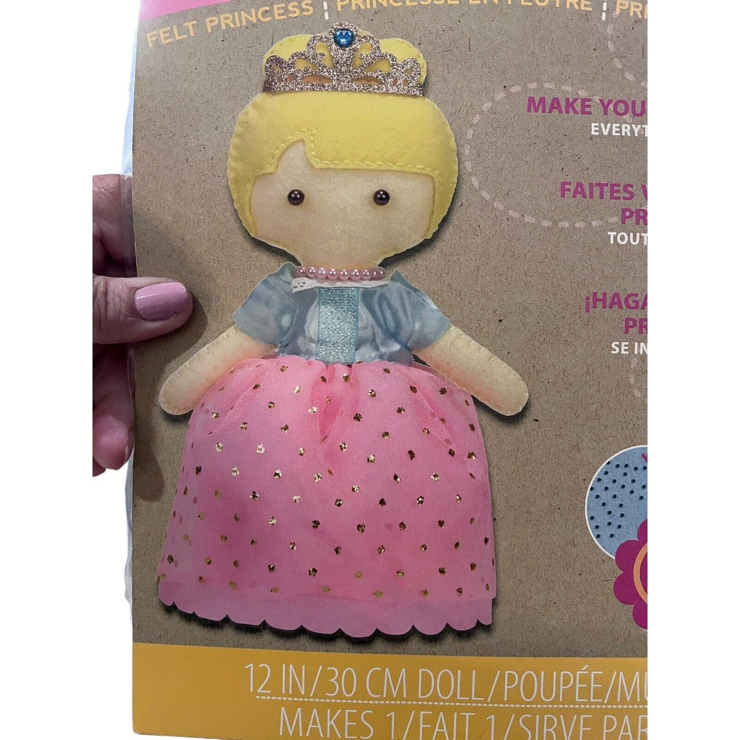 Blonde Princess Doll Feltworks Fun Embroidery Kit by Dimensions NEW Sealed Kids
