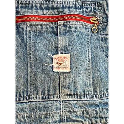 Vintage USA Pointer Low Back Bib Overalls Mens Distressed Worn 48 W 28 Inseam