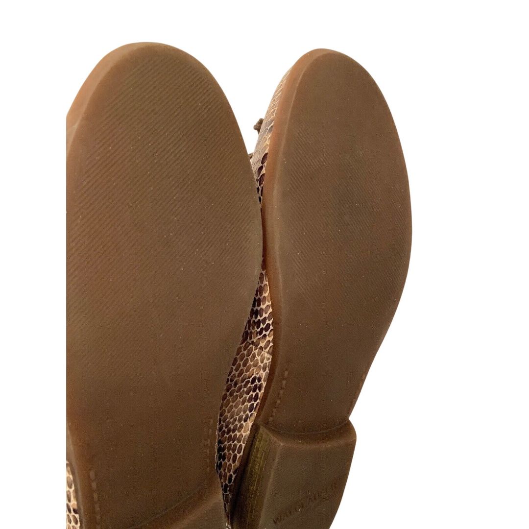 Size 10W Waldlaufer Weite H Wide Women's Brown Tan Reptile Print Flats Comfort Shoes