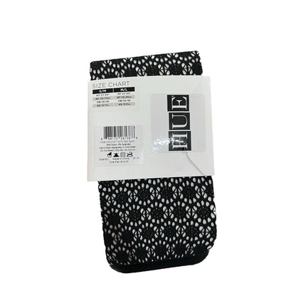 NWT HUE Circle Net Tights Size M/L Black Goth