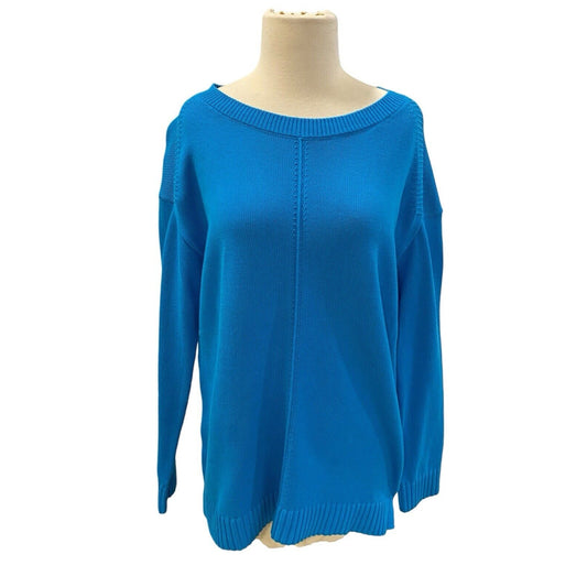 Size Medium Talbots Blue Cotton NWT Sweater Turquoise