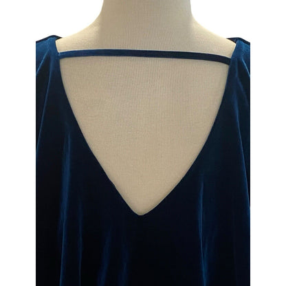 Size Small Womens Teal Velvet Mini Shift Dress NWT Witchy Fairy Felicity & Coco