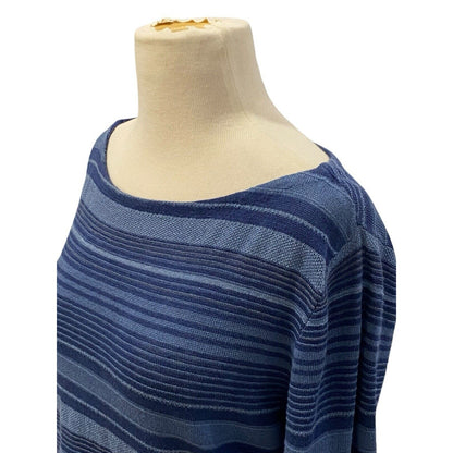 Size Large Lauren Ralph Lauren Linen Blue Striped Sweater