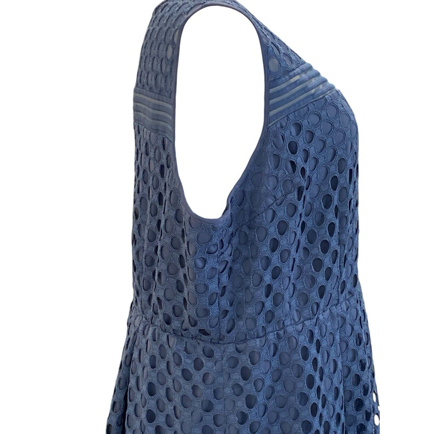 Size 26 Lane Bryant Slate Blue Lace Sleeveless Dress Plus Curvy Party Dress