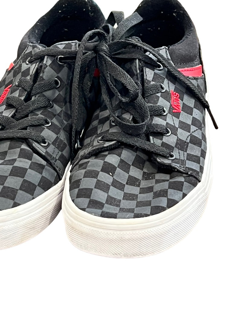 6 Youth Vans Black Gray Check Red Skate Shoes Sneakers