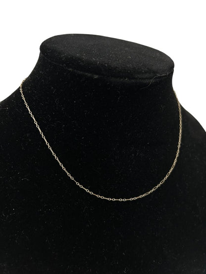 Delicate Goldtone Chain Necklace 15.5" Jewelry Long and Short Links Spring Clasp