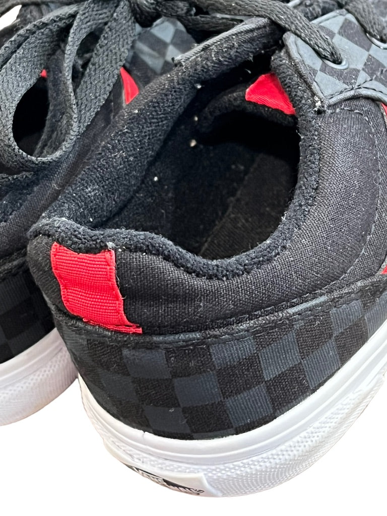 6 Youth Vans Black Gray Check Red Skate Shoes Sneakers