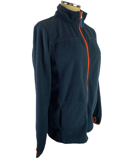 XL (18/20) Lands' End Women's Full Zip Navy Blue Fleece Jacket Fitted