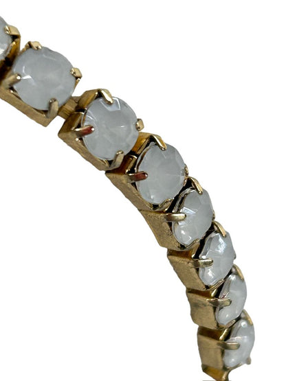 Goldtone and Opalescent Tennis Style Stretch Bracelet Stretchy