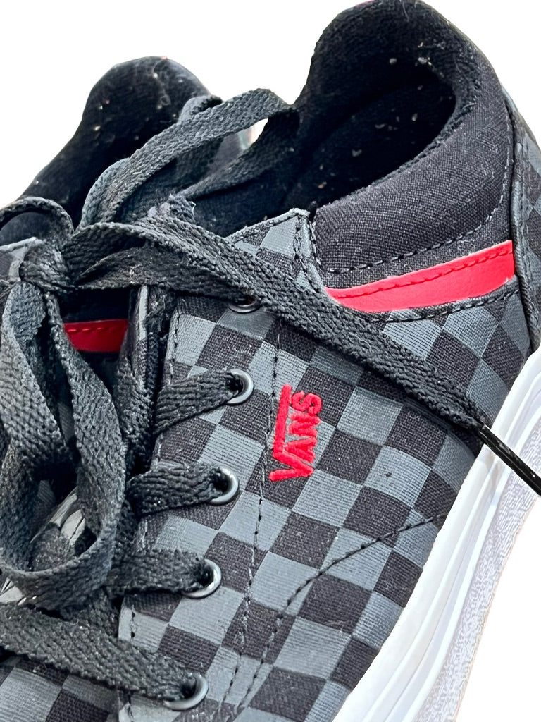 6 Youth Vans Black Gray Check Red Skate Shoes Sneakers