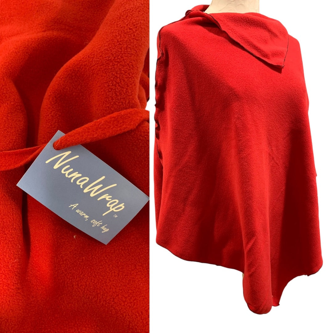 One Size Nuna Wrap New Red Fleece Hug Shawl Travel Nursing Comfort