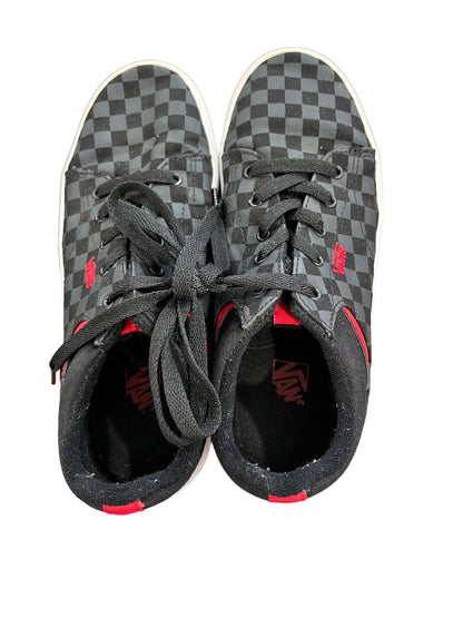 6 Youth Vans Black Gray Check Red Skate Shoes Sneakers