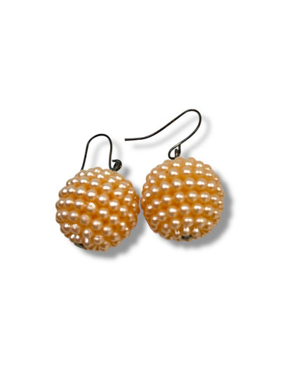3 Pair Pierced Earrings Goldtone Pink Faux Pearl Costume Jewelry