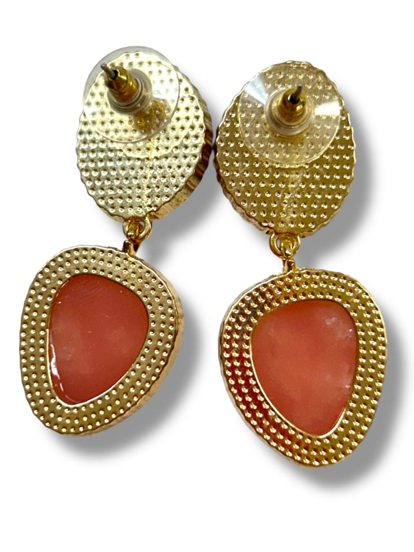 3 Pair Pierced Earrings Goldtone Pink Faux Pearl Costume Jewelry