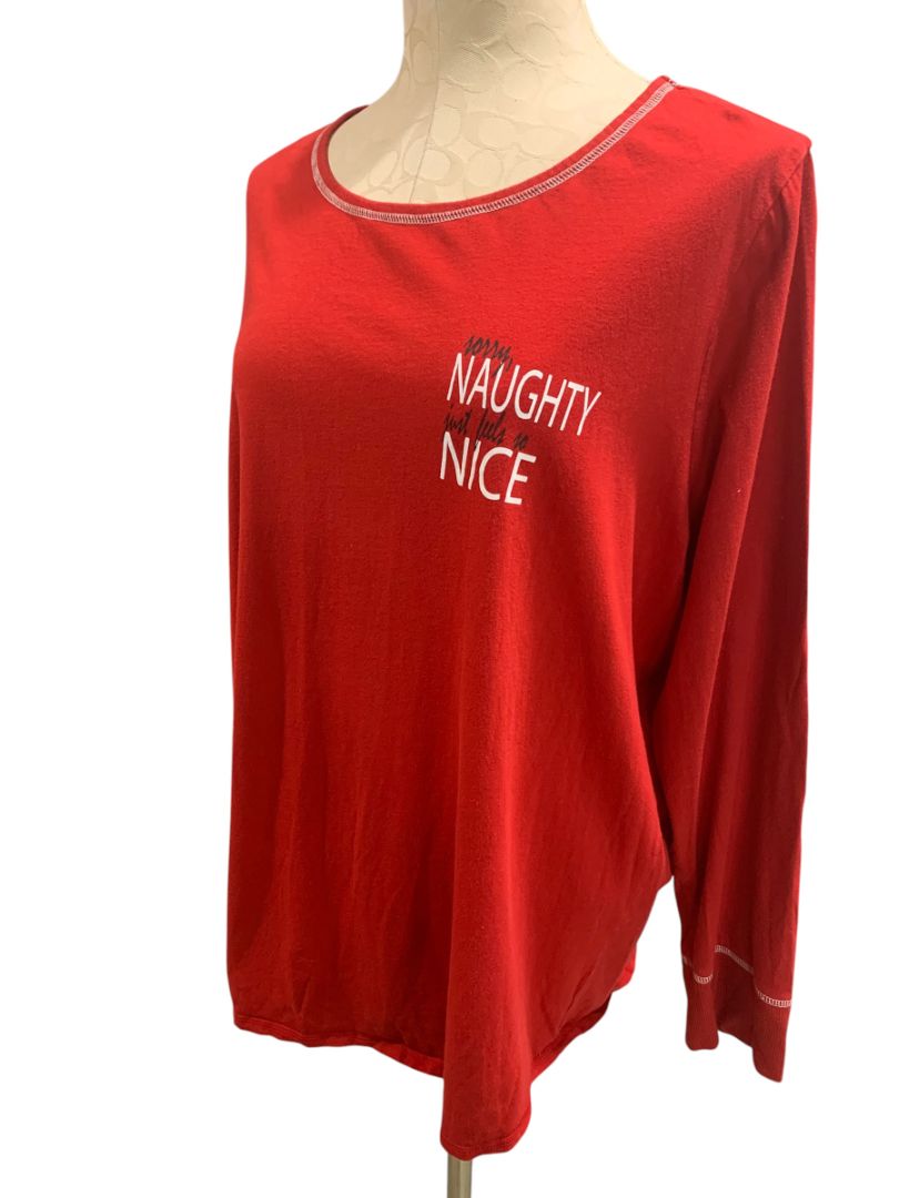 Size 18/20 Cacique Womens Sleep Shirt "Sorry Naughty Just Feels Nice"