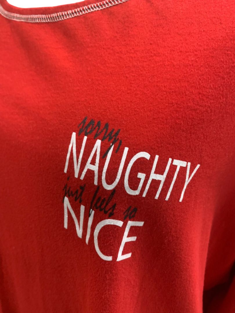 Size 18/20 Cacique Womens Sleep Shirt "Sorry Naughty Just Feels Nice"