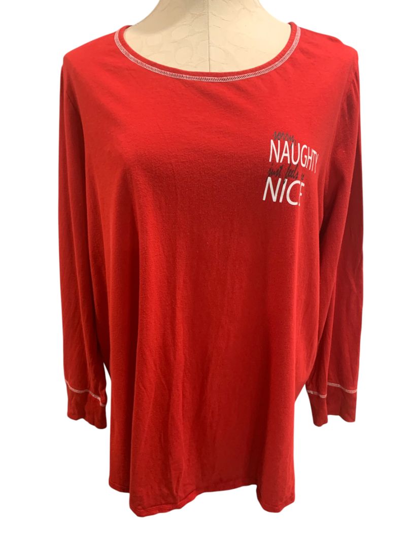 Size 18/20 Cacique Womens Sleep Shirt "Sorry Naughty Just Feels Nice"