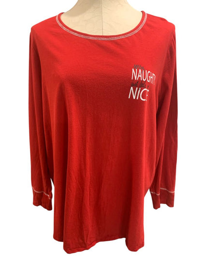 Size 18/20 Cacique Womens Sleep Shirt "Sorry Naughty Just Feels Nice"