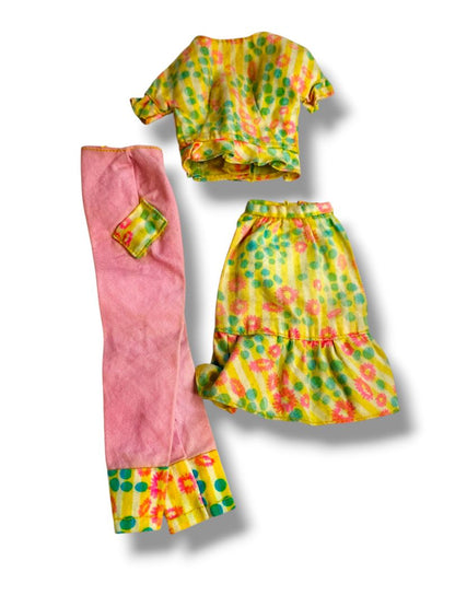 1966 Barbie Francie Color Magic #4041 Top Skirt Pants Mattel