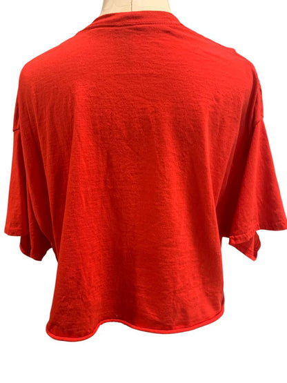 Size 2X "I Have None" Red Womens Crop Tshirt Short Sleeve Gildan