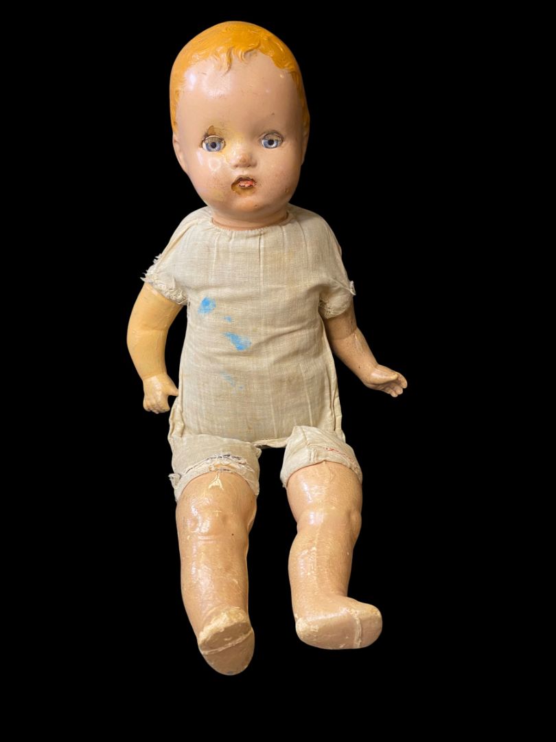 1930s Horsman Composition Baby Doll Sleep Wake Eyes 19" Cloth Body